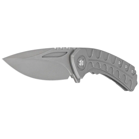 Bestech Buwaya Dark Bead Blast Titanium, Dark Bead Blast M390 by Kombou Knife (BT2203A)