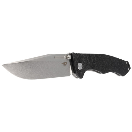 Bestech Keen II Black Titanium/Marbled Carbon Fiber, Stonewashed/Satin CPM S35VN by Koens Craft Knife (BT2301B)