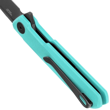 Nóż składany Bestechman Mini Dundee DD Light Blue G10, Grey PVD D2 by Ostap Hel (BMK08E)