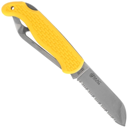 MAC Coltellerie Boat 2 Sailing Knife Yellow PP/TPE,  Satin W 1.4034 (MC BOT2.Y)