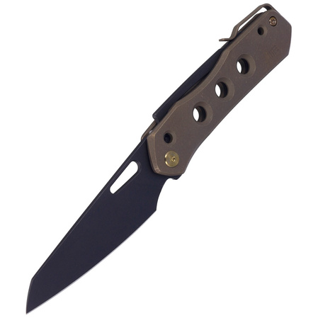Nóż składany WE Knife Vision R Bronze Titanium, Black Stonewashed CPM 20CV by Snecx Tan (WE21031-4)