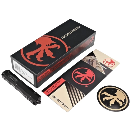 Microtech Dirac D/E OTF Knife Black Aluminum, Tactical F/S by Tony Marfione (225-3T)