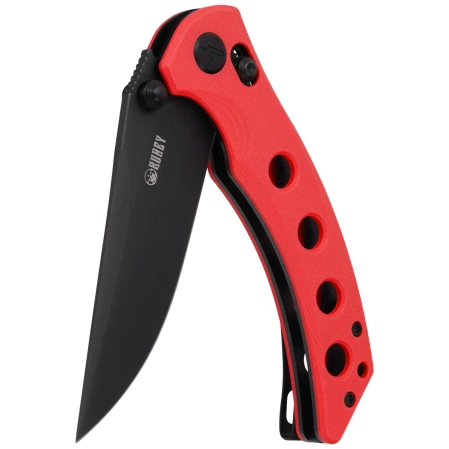 Nóż składany Kubey Hound KU172E Red G10, Blackwashed 14C28N by Maksim Tkachuk