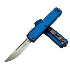 Nóż automatyczny OTF Microtech UTX-85 Gen IV S/E Blue Aluminium, Stonewashed M390MK by Tony Marfione (12314-10BL)