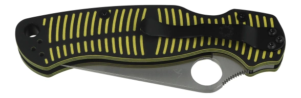 Nóż składany Spyderco Para Military 2 Salt Yellow/Black G10, Satin MagnaCut by Sal, Eric Glesser (C81GBKYLMCP2)