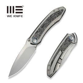 WE Knife Winsome Gray Titanium/Aluminum Foil Carbon Fiber, Hand Rubbed Satin M390 (WE23092-2)