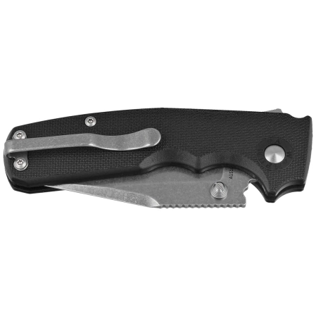 Demko Shark Cub Clip Point Knife Black GRN, Stonewashed AUS10A by Andrew Demko (SC-10A-GRNBLK-CP)