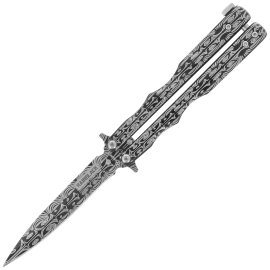 Nóż składany motylek Martinez Albainox Rainblack Balisong Printed Steel, Printed 3Cr13Mov (02281)