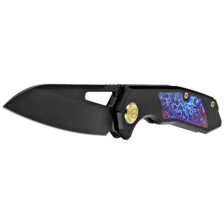 Kubey KB Knives Vagrant Black Titanium/Timascus, Black DLC CPM S35V by Maksim Tkachuk (KB284I)