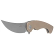 Kubey Scimitar Knife Tan G10, Beadblasted 14C28N (KU173M)