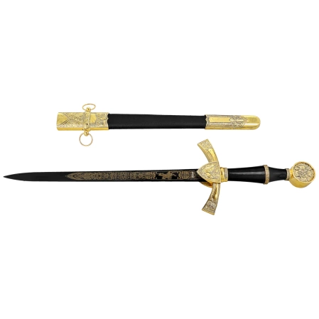 Decor Habitat Medieval Dagger, Black/Gold ABS, Black (15422)