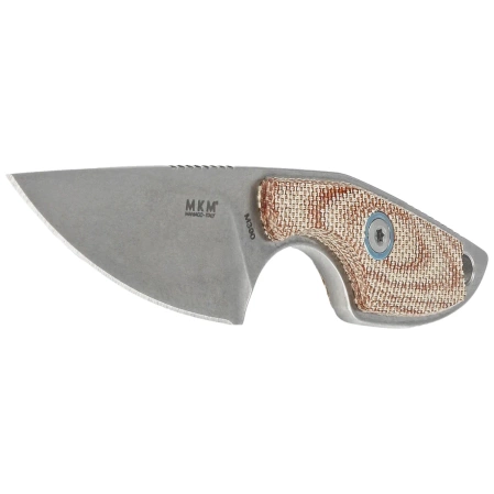 MKM Mikro 1 Natural Canvas Micarta, Stonewashed M390 by Jesper Voxnæs neck knife (MKMR01-NC)