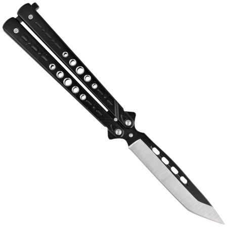 Third Decor Habitat Balisong Black Stainless Steel, Two-Tone 420 Butterfly Knife (K2098)