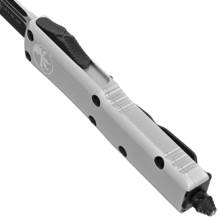 Microtech UTX-85 S/E OTF Knife Natural Clear Aluminium, Black M390 (231-1CR)