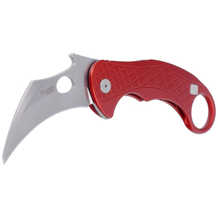 LionSteel L.E.One Knife Red Aluminum, Stonewashed MagnaCut by Emerson Design (LE1 A RS)