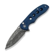 Civivi Triptych Knife Blue Canvas Micarta, Damascus (C23085B-DS1)