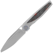 Rike Knife Baidi T Titanium/Red Carbon Fiber, Bead Blasted M390 (RK-Baidi-T-P/RCF)
