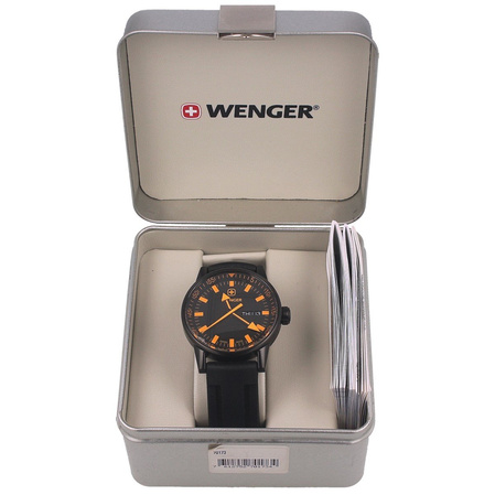 Zegarek Wenger Commando Black Line 70173, PVD, Black Dial, Silicone Strap