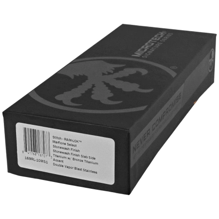 Nóż składany Microtech Marfione Select Stitch Ram-Lok S/E Titanium, Double Vapor Blast HW, Stonewashed M390MK by Borka Blades and Tony Marfione (169RL-10MS1)