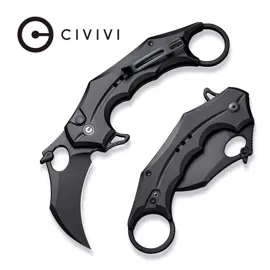 Civivi Incisor II Knife Black Aluminum, Black Nitro-V (C16016B-1)