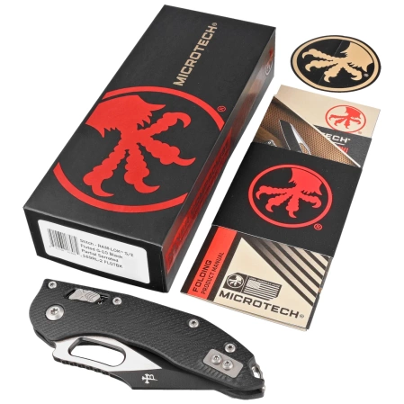 Microtech Stitch Ram-Lok S/E Knife Black Fluted G10, Black P/S M390MK by Borka Blades and Tony Marfione (169RL-2FLGTBK)