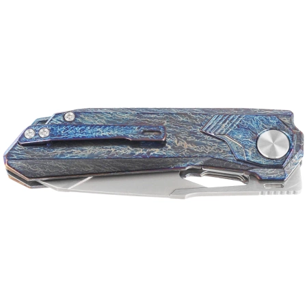 Nóż składany Remette RT-Peregrine Falcon Thunder Lightning Titanium, Hand Grinding Pearlescent M390 (RTT1-T)