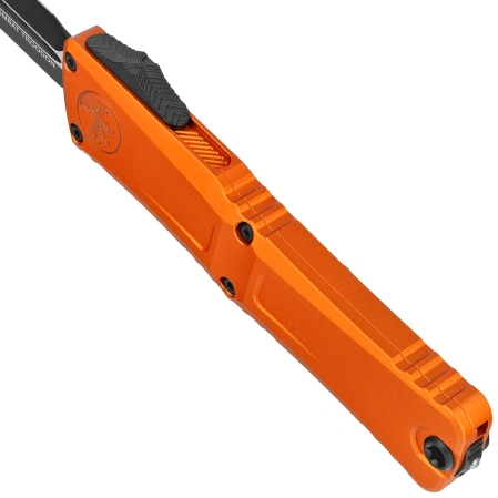 Microtech Combat Troodon Gen III D/E OTF Knife Orange Aluminum, Black M390MK by Tony Marfione (1142-1OR)
