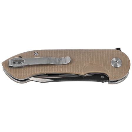 Bestech Torpedo Knife Beige G10, Black Stonewashed / Satin D2 (BG17B-2)