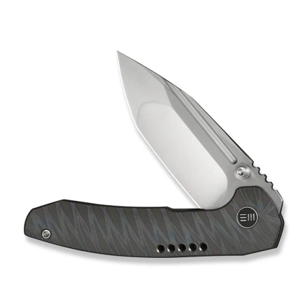 WeKnife Micro Trogon Tiger Stripe Titanium, Satin M390 by Brian Brown (WE24043-3)