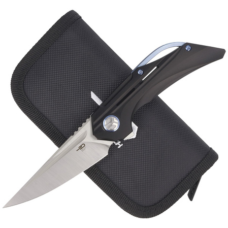 Bestech Vigil Black Titanium, Satin M390 by Kombou Knife (BT2201C)