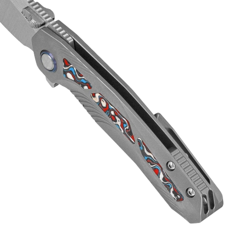 Remette Kestrel Knife Gray Titanium/Multicolored Carbon Fiber, Satin CPM S35VN (RTPO-B)