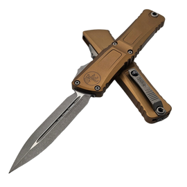 Nóż automatyczny OTF Microtech Combat Troodon Gen III D/E Tan Aluminium, Apocalyptic M390MK by Tony Marfione (1142-10APTA)
