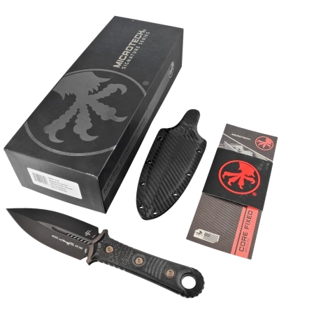 Microtech SBD D/E Signature Milled Carbon Fiber, DLC M390 by Borka Blades (201-1DLCCFS)