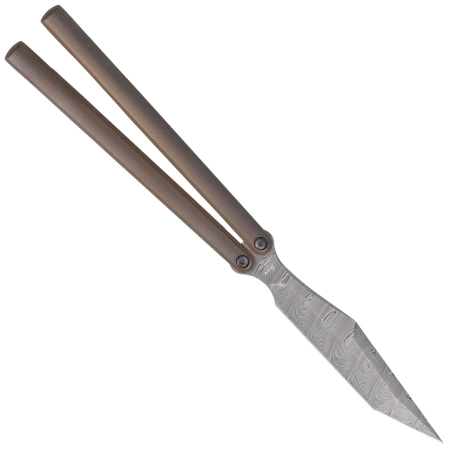 Fox PHI Knife Bronze Titanium, Damasteel Super Dense Twist by Vincenzo Fiore (FX-570 TiD)