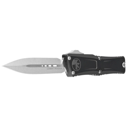 Microtech Combat Troodon Gen III D/E OTF Knife Black Aluminum, Stonewashed M390MK by Tony Marfione (1142-10)