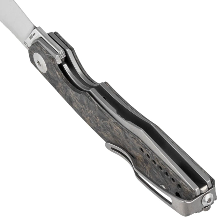 Viper Belone Titanium/Dark Matter Gold Fat Carbon, Satin M390 by Jesper Voxnæs Knife (V5970TIFCG)