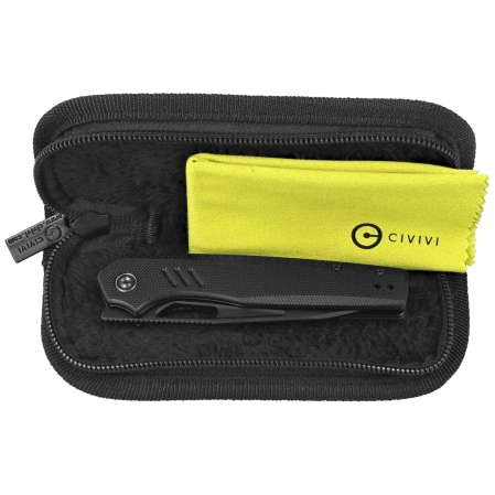 Civivi Guile Knife Black G10, Black Stonewashed 14C28N by Shawn Ashmore (C24062B-1)