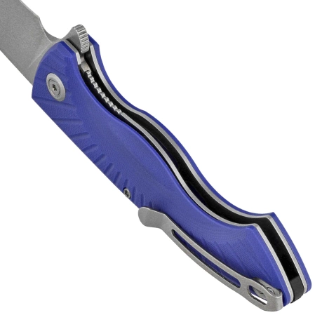 Kubey Timberwolf Knife Blue G10, Stonewashed 14C28N (KU208G)