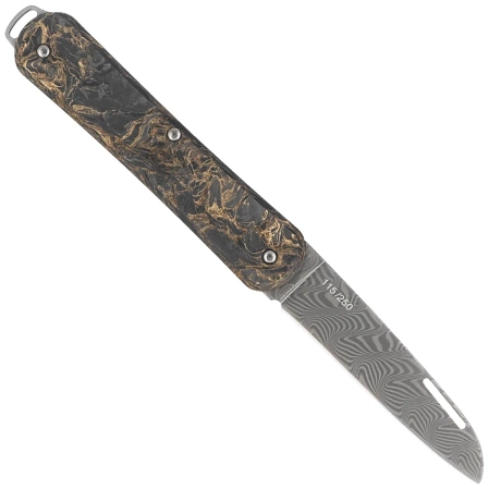 Scyzoryk Fox Vulpis 130 LE No 115/250 Dark Matter Fat Carbon, Super Clean Damascus by Balbach Damast (FX-VPDAM130 DMGO)