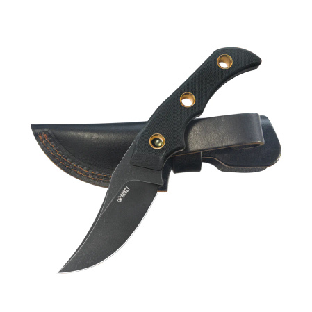 Kubey Blade Hunter Knife Black G10, Blackwashed 14C28N by Mikkel Willumsen (KU375B)