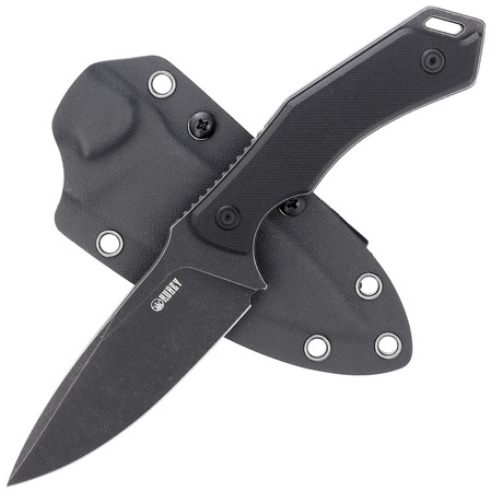 Kubey Knife Orthodox, Black G10, Dark Stonewashed 14C28N by Alexander Popoldnev (KU2108B)