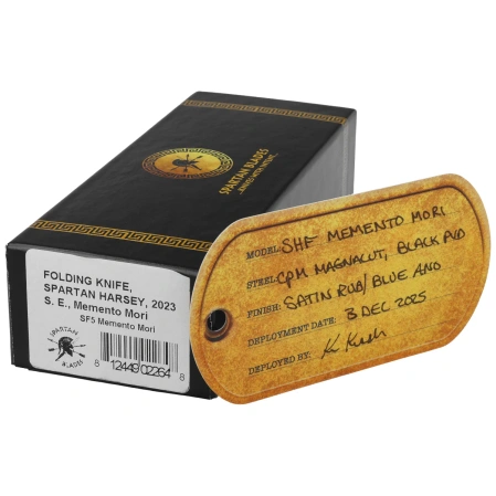 Spartan Blades Harsey Folder ''Memento Mori'' Titanium, Black MagnaCut by William W. Harsey (SF5 Custom Memento Mori)