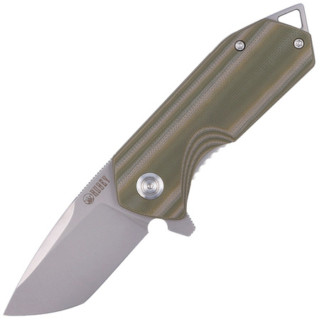 Nóż składany Kubey Campe Striped Green G10, Sandblast D2 (KU203E)