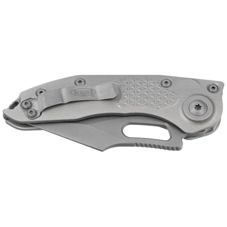 Nóż automatyczny Microtech Stitch S/E-A Natural Clear Aluminum, Apocalyptic M390MK by Borka Blades and Tony Marfione (169-10APNC)