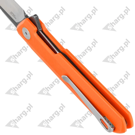 Bestechman Knife Dundee Orange G10, Grey Titanized / Satin D2 by Ostap Hel (BMK01H)