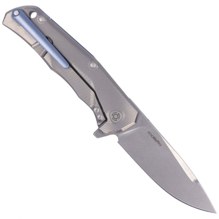 LionSteel T.R.E. Knife Grey Titanium/Blue Ti, Stonewashed M390 by Molletta (TRE BL)