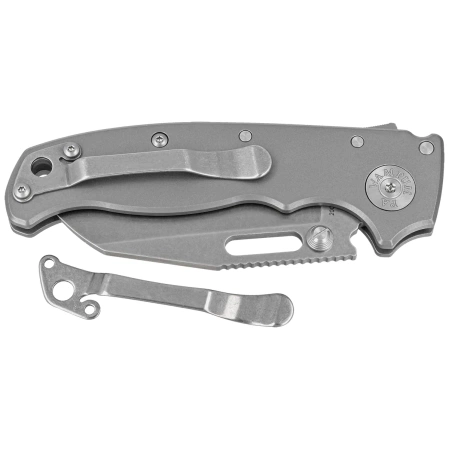 Nóż składany Demko AD20.5 Shark Foot Smooth Titanium, Stonewashed CPM 20CV by Andrew Demko (205-20CV-TI-SF)