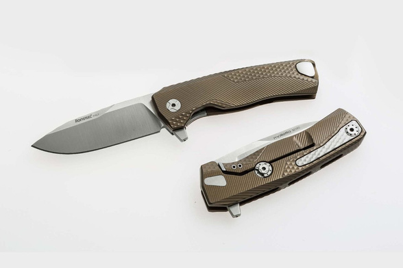 LionSteel ROK Knife Bronze Titanium, Satin M390 by Molletta (ROK B)