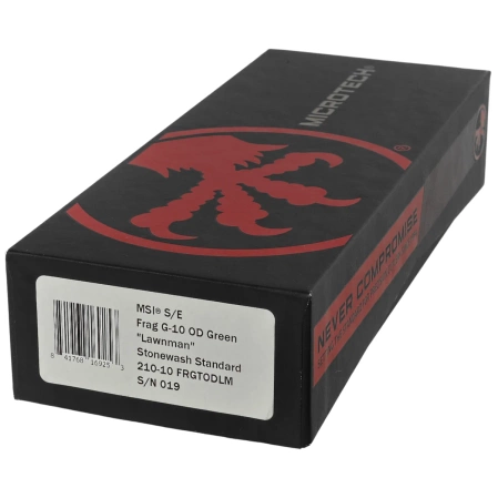 Microtech MSI S/E Ram-Lok Lawnman OD Green Frag G10, Stonewashed M390MK by Tony Marfione (210-10FRGTODLM)