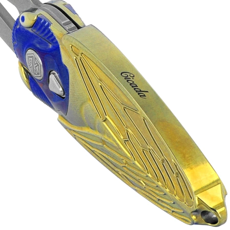 Rike Knife RK Cicada-G Gold Titanium, Bead Blasted M390